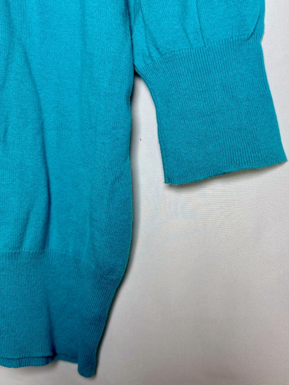 Merona Women's Teal Button Front Cardigan Sweater 3/4 Sleeve Size L - Picture 3 of 6